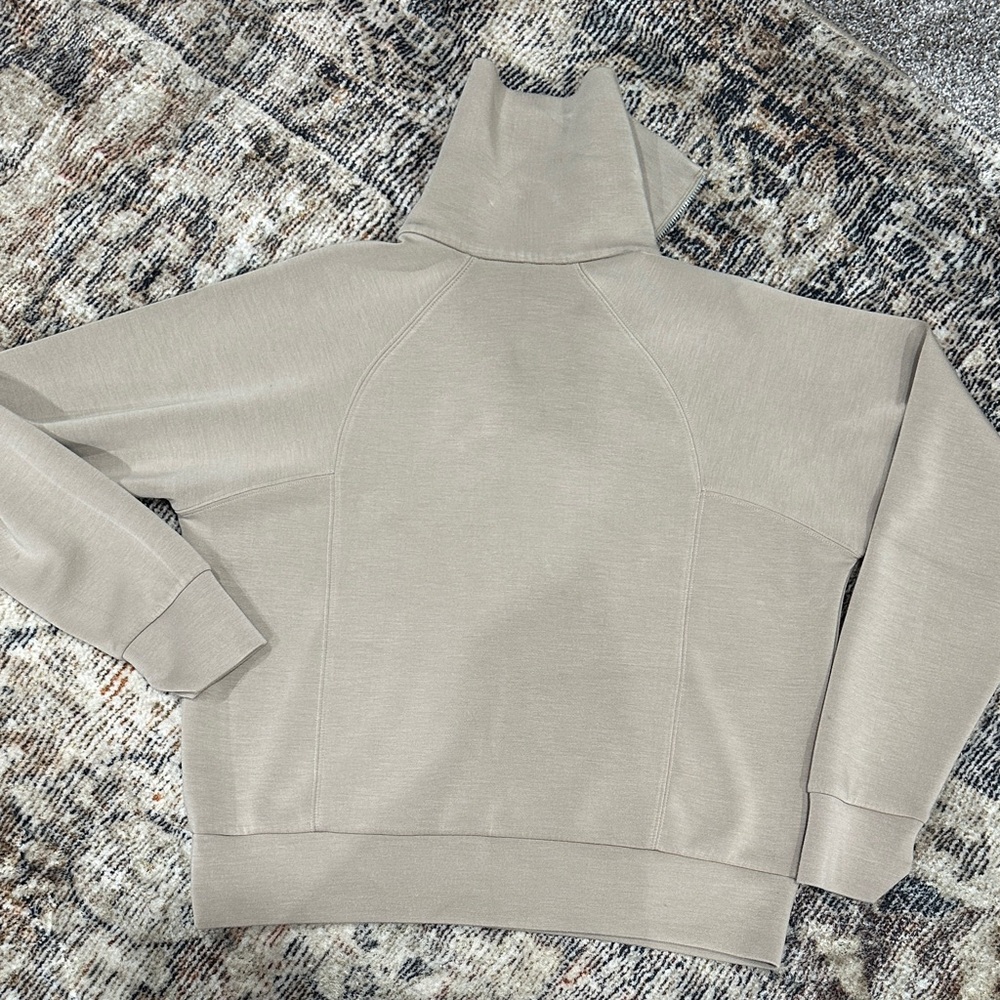 SPANX  Taupe Ashwood 1/2 Zip-Up Sweater Air Essentials - Picture 4 of 5